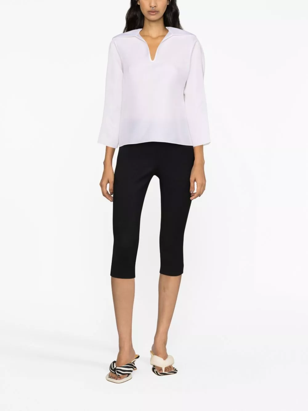 Affordable Tory Burch cropped crepe leggings Women 0118