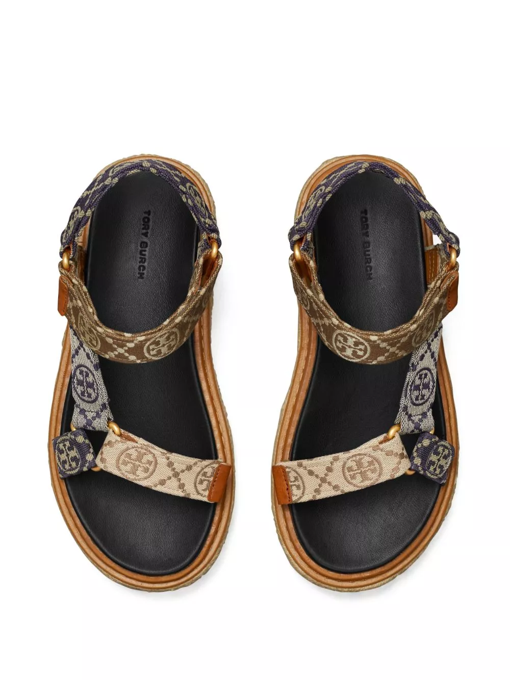 Affordable Tory Burch monogram-pattern open-toe espadrilles Women 0124