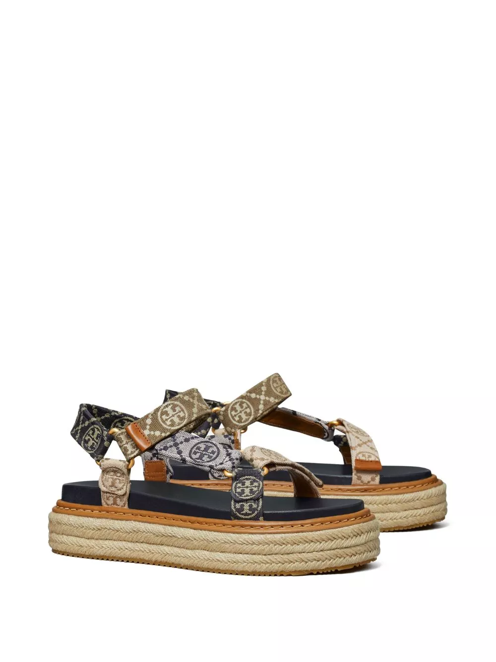 Affordable Tory Burch monogram-pattern open-toe espadrilles Women 0124