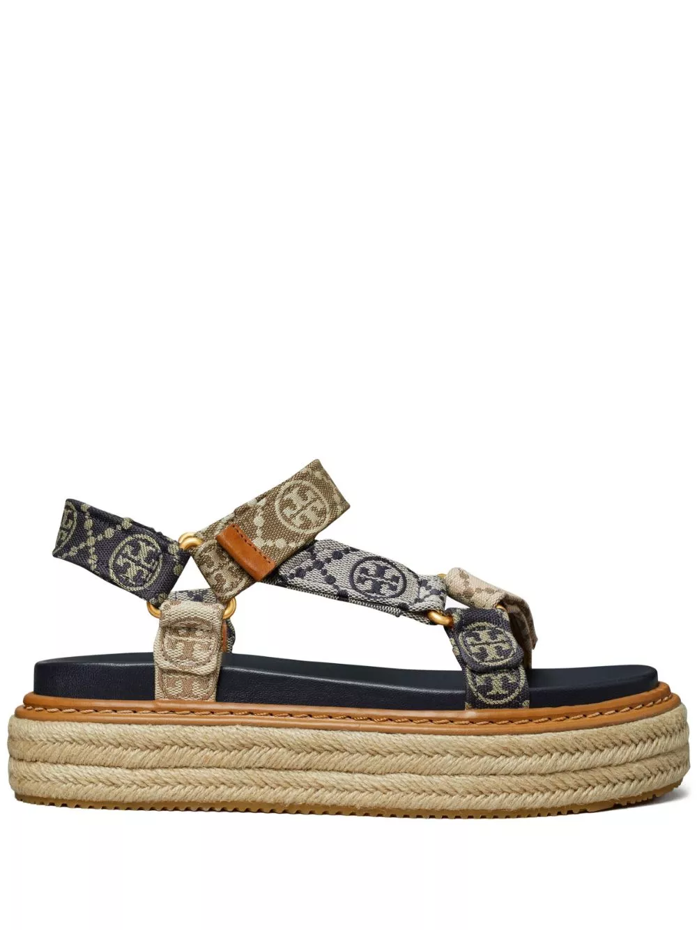 Affordable Tory Burch monogram-pattern open-toe espadrilles Women 0124