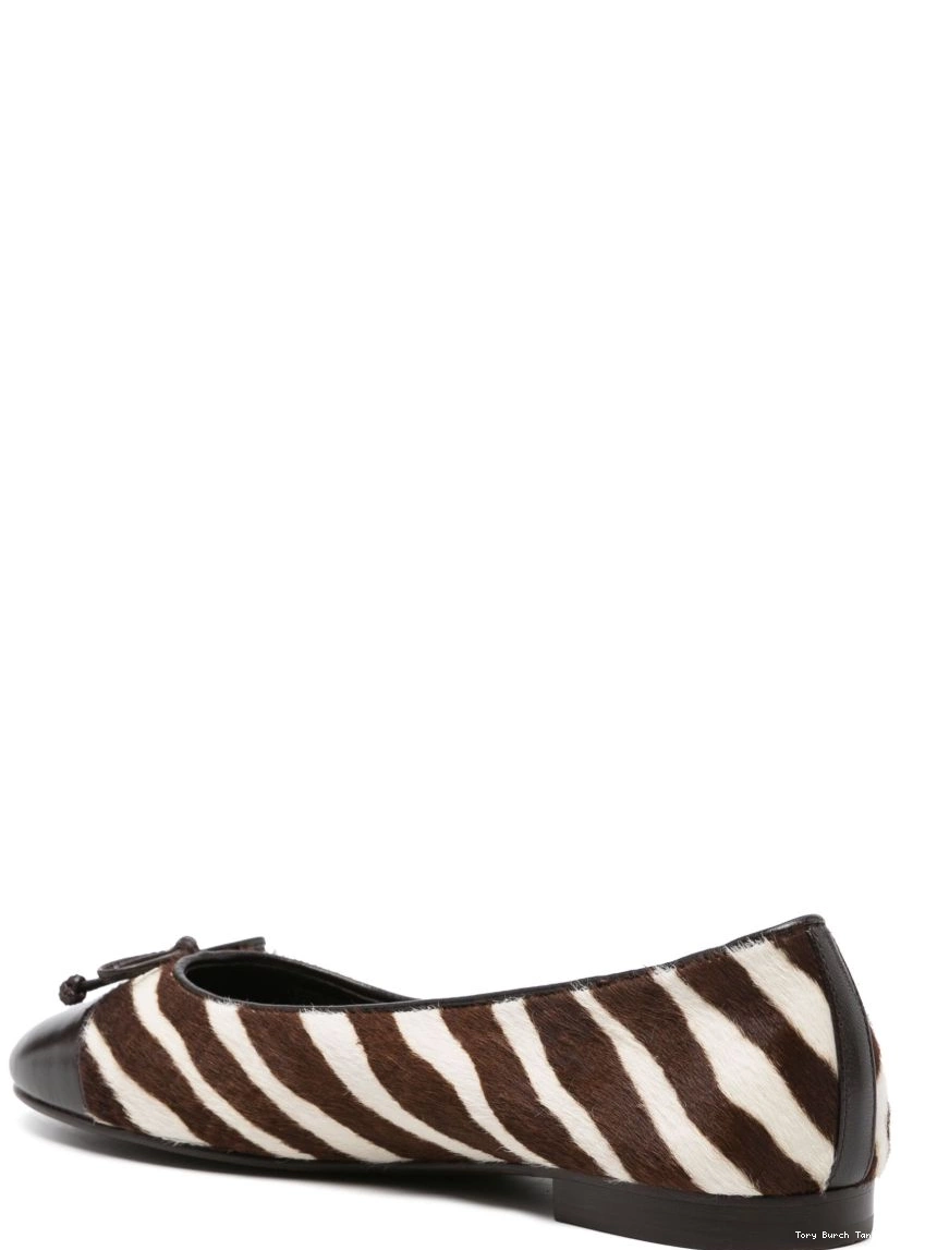 Affordable Burch Tory shoes ballerina Women leather zebra-pattern 0208