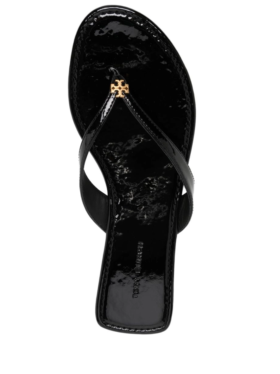 Cheap logo-plaque Women Tory Burch leather slides 0210