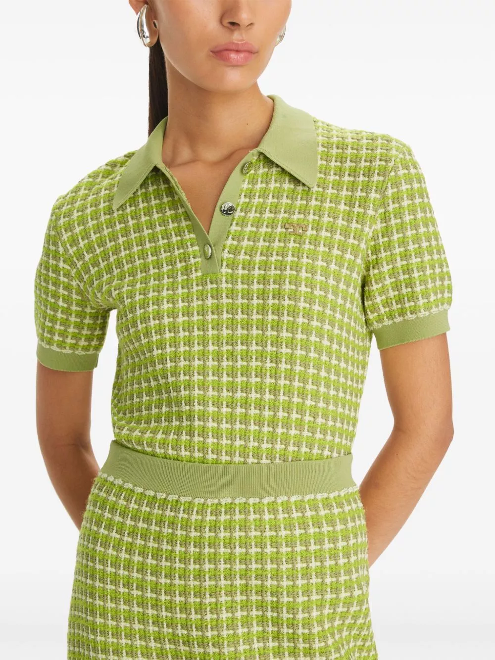 Affordable Tory Burch jacquard polo knitted top Women 0202